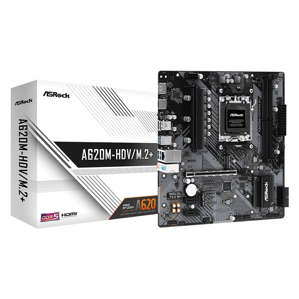 ASRock A620M - HDV/M.2+ 600 Series AMD Motherboard | 90 - MXBLK0 - A0UAYZ | - Vektra Computers LLC ASRock A620M - HDV/M.2+ 600 Series AMD Motherboard | 90 - MXBLK0 - A0UAYZ | - Vektra Computers LLC